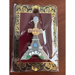Eiffel Tower Hard Rock Cafe Paris City Icon Guitar Logo Pin HRC Pins New on Card